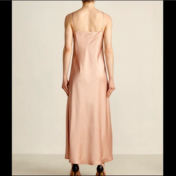 LA MEREI Satin Slip Maxi Dress Pink Size - Picture 3 of 4